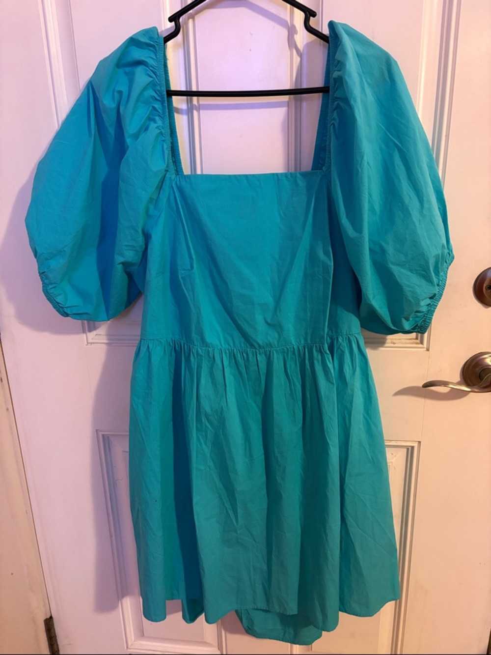 a new day Teal Puff-Sleeve Mini Dress